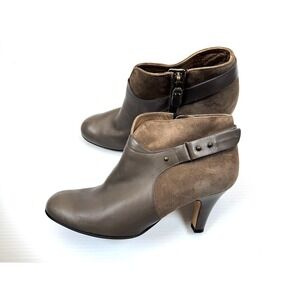 Anyi Lu Vanessa Bootie Womens 37 US 7 Suede Leather Buckled Zip Closure Stitello